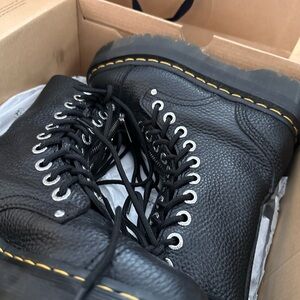 Dr Martens Black Leather Lace-Up Boots brand new size 6
